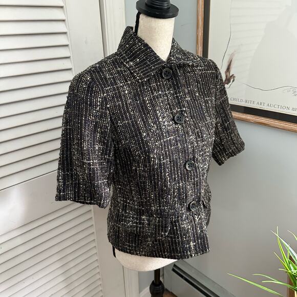 COLDWATER CREEK Womens Jacket Half Sleeve Tweed Career Travel Minimalist | P8 - Picture 3 of 9